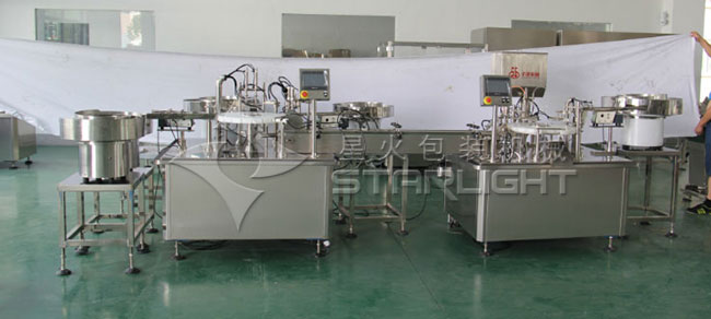 口服液灌裝生產(chǎn)線整機(jī)車間實(shí)拍展示