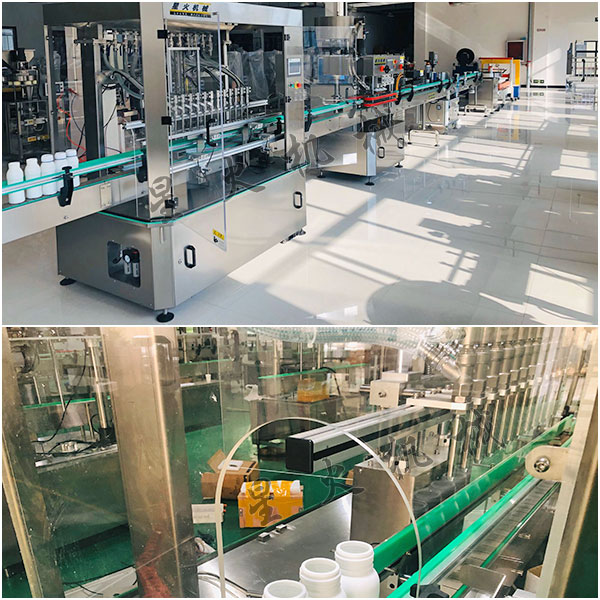 全自動(dòng)液體灌裝生產(chǎn)線實(shí)拍圖