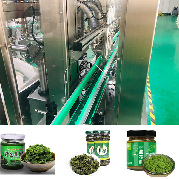 韭花醬自動包裝流水線樣品圖